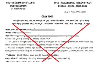 Cảnh báo giả mạo cơ quan thuế lừa đảo hộ kinh doanh