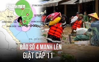 Bão số 4 mạnh lên, cảnh báo mưa lớn và lũ quét ở miền Bắc