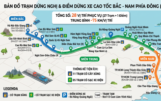 Chi tiết các trạm dừng nghỉ trên cao tốc phục vụ các 'phượt thủ' dịp lễ 2.9