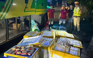 Xác minh nguồn gốc hơn 800 kg cá viên, bò viên, tôm viên trên xe khách qua Đồng Nai