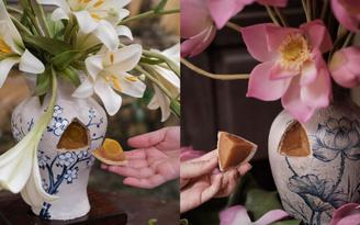 Nhìn như bình hoa thật, ít ai ngờ đây là bánh trung thu