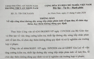 Một trường THCS ở Gia Lai mở đường dây nóng phản ánh về lạm thu, dạy thêm Một trường THCS ở Gia Lai mở đường dây nóng phản ánh về lạm thu, dạy thêm