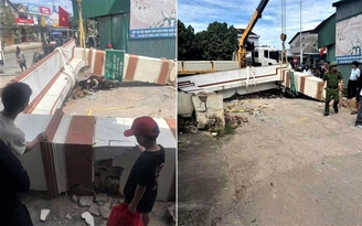 Cổng chào đổ sập, học sinh lớp 3 bị thương