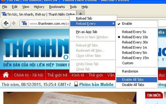 Kích hoạt tính năng AutoRefresh trên Firefox