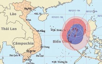 Bão số 9 vòng xuống phía nam