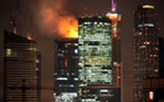 Cháy tại tòa nhà chọc trời ở Moscow