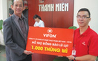 Vifon tặng 1.000 thùng mì cho đồng bào miền Trung
