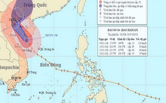 Siêu bão Hải Yến cách bờ biển Nghệ An - Quảng Trị khoảng 270 km