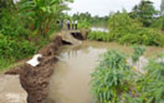 Sạt lở nhiều nơi ở Hậu Giang