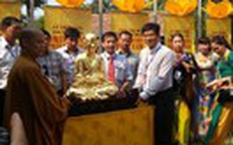 Thếp 1,5 lượng vàng cho tượng Phật hoàng Trần Nhân Tông