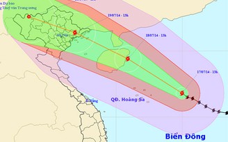 Bão số 2 giật cấp 16 chỉ còn cách Hoàng Sa 300 km