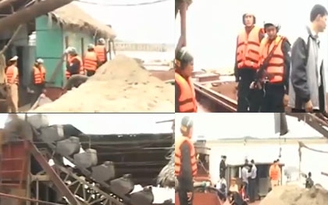 Hơn 200 cảnh sát truy bắt hút trộm cát trên sông Hồng