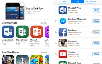 Bộ ứng dụng Office bất ngờ dẫn đầu tại App Store