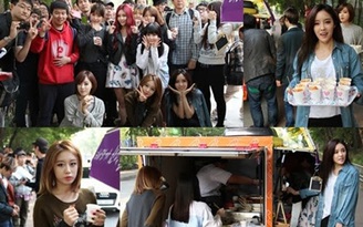 T-ara tự tay mang đồ ăn chiêu đãi hơn 300 fan hâm mộ