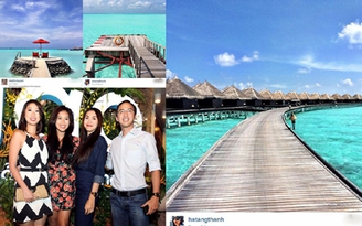 Tăng Thanh Hà khoe ảnh du lịch cùng gia đình chồng tại Maldives