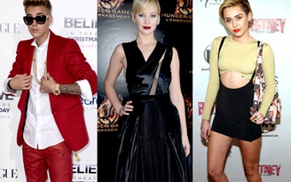 Jennifer Lawrence, Miley Cyrus, Justin Bieber 'tuổi trẻ, tài cao'