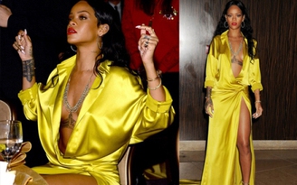 Chực ‘lộ hàng’, Rihanna đốt nóng dạ tiệc tiền Grammy