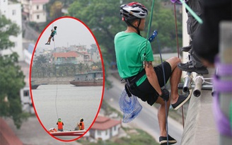 Cuộc đua kì thú 2014: Đu dây từ cầu cao 60m xuống canô như phim hành động