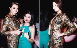 Thanh Hằng gợi cảm với váy khoét sâu vòng một