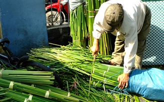 Nhộn nhịp chợ lá dong giữa Sài Gòn ngày cận Tết