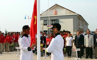 Cờ Việt Nam tung bay ở Palembang