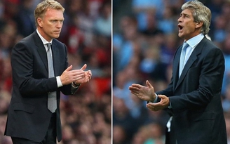 Pellegrini và Moyes phấn khích trước trận derby Manchester