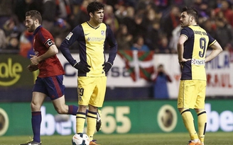 Atletico Madrid bất ngờ sảy chân trong cuộc đua ở La Liga