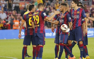 Neymar, Messi tỏa sáng giúp Barcelona thắng 6 sao