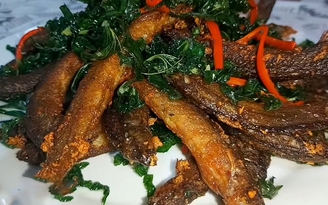 Chạch rán lá lốt - Thức quà của đồng quê