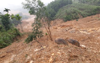Quảng Ngãi: Sau 3 tiếng nổ, sạt lở núi làm lũ bùn lấp ruộng, lấp đường
