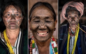 Độc đáo loạt ảnh phụ nữ xăm mặt cuối cùng ở Myanmar