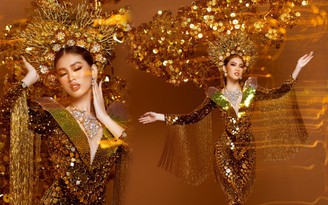 Á hậu Ngọc Thảo mang trang phục dân tộc nặng gần 30 kg 'chinh chiến' Miss Grand International