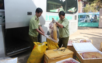 Thêm một vụ chở thịt thối trên xe khách bị bắt giữ