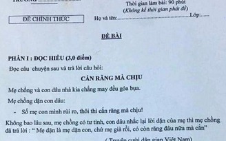 Cư dân mạng quan tâm: Đề kiểm tra 'Mẹ chồng và con dâu đều góa bụa' gây xốn mắt