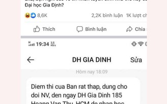 Trường đại học nhắn 'điểm thi của bạn rất thấp' đến thí sinh