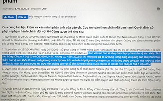 Cảnh báo thực phẩm bảo vệ sức khỏe vi phạm về ATTP và quảng cáo