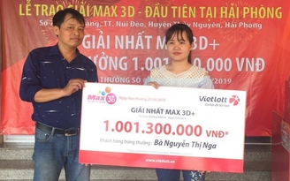 Vietlott - Max 3D: Nữ thợ may Hải Phòng trúng giải tỉ đồng