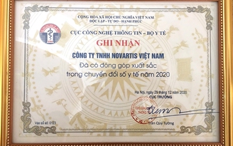 Novartis được vinh danh là đơn vị tiên phong về chuyển đổi số trong ngành y tế