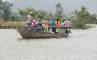 3 thủy điện xả lũ, người dân hạ du Quảng Nam lùa trâu bò đi lánh nạn