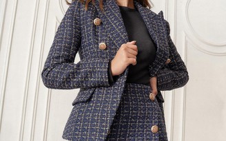 Đón không khí lạnh đầu đông bằng áo khoác blazer vải tweed