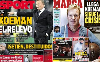 Báo chí Tây Ban Nha: ‘Koeman đến, nhưng cuộc khủng hoảng ở Barcelona vẫn tiếp tục’