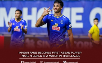 Con trai danh thủ Fandi Ahmad, Ikhsan Fandi đi vào lịch sử bóng đá Đông Nam Á