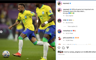 Neymar không nói về chấn thương, chúc mừng tuyển Brazil chiến thắng