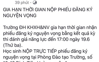 Thi năng lực ĐH Quốc gia TP.HCM: Gia hạn thời gian đăng ký nguyện vọng