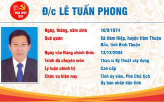 Ông Lê Tuấn Phong được bầu làm Phó bí thư Tỉnh ủy Bình Thuận