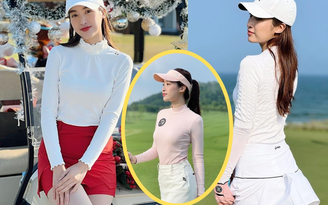 Hoa hậu Đỗ Mỹ Linh với phong cách thời trang sang chảnh trên sân golf