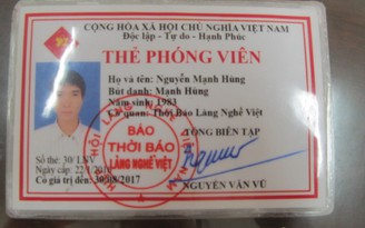 Một 'phóng viên' bị khởi tố vì cưỡng đoạt tài sản