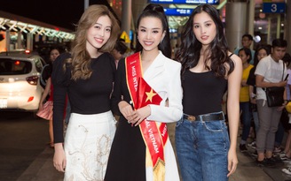 Tiểu Vy, Phương Nga tiễn Á hậu Thúy An sang Ai Cập dự thi 'Miss Intercontinental'
