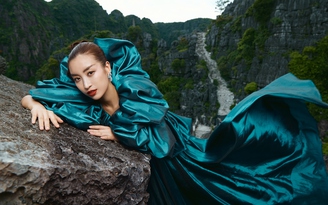 Hoa hậu Đỗ Mỹ Linh khoe nhan sắc rực rỡ giữa thiên nhiên Ninh Bình