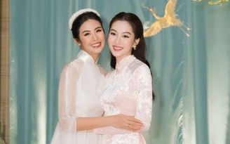 Đặng Thu Thảo mặc áo dài dự lễ cưới Hoa hậu Ngọc Hân